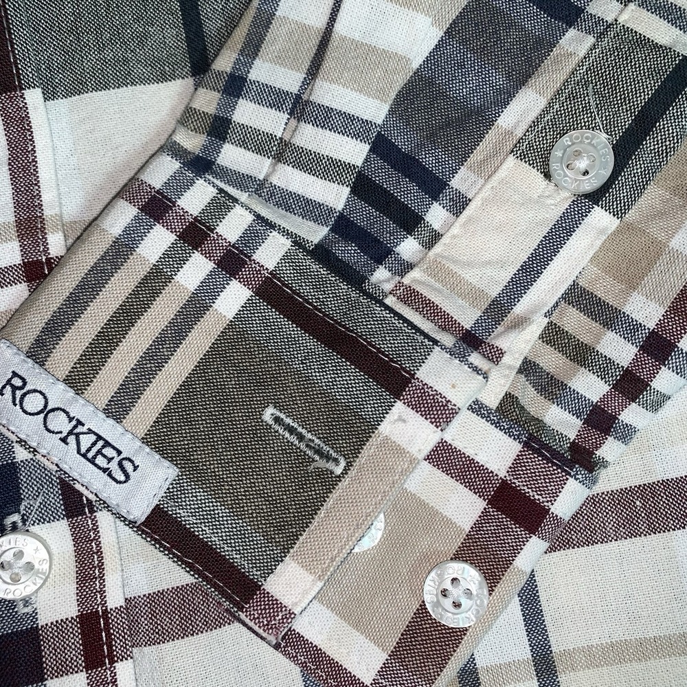 VTG USA Rocky Mountain Western Button Up Shirt Womens  S Multicolor Stripes L/S - Picture 6 of 10